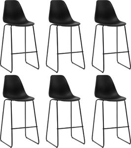 vidaXL Krzesła barowe, 6 szt., czarne, plastik 1