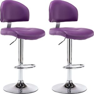vidaXL Stołki barowe, 2 szt., fioletowe, sztuczna skóra 2