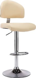 vidaXL Stołki barowe, 2 szt., kremowe, sztuczna skóra 3