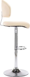 vidaXL Stołki barowe, 2 szt., kremowe, sztuczna skóra 4