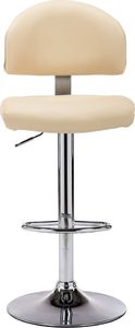 vidaXL Stołki barowe, 2 szt., kremowe, sztuczna skóra 5