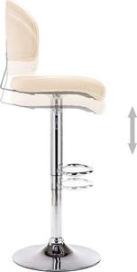 vidaXL Stołki barowe, 2 szt., kremowe, sztuczna skóra 7