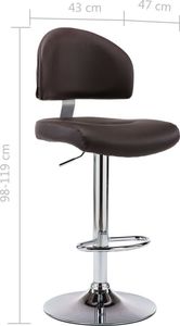 vidaXL Stołek barowy, brązowy, sztuczna skóra 8