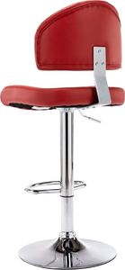 vidaXL Stołek barowy, kolor czerwonego wina, sztuczna skóra 3