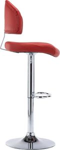 vidaXL Stołek barowy, kolor czerwonego wina, sztuczna skóra 4