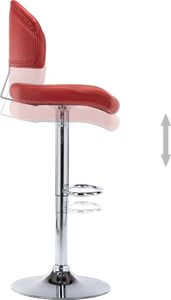 vidaXL Stołek barowy, kolor czerwonego wina, sztuczna skóra 7