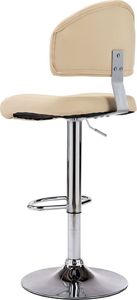 vidaXL Stołek barowy, kremowy, sztuczna skóra 5