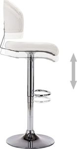 vidaXL Stołek barowy, biały, sztuczna skóra 6