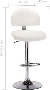 vidaXL Stołek barowy, biały, sztuczna skóra 8