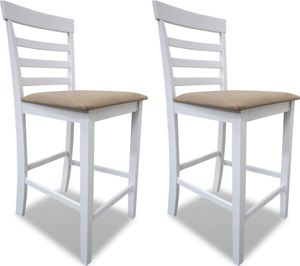vidaXL Krzesła barowe, 2 szt., białe, tkanina 1