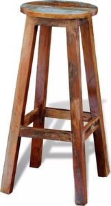 vidaXL Stołek barowy, lite drewno z odzysku 2