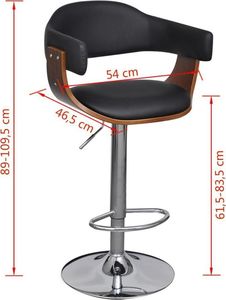 vidaXL Stołki barowe, 2 szt., sztuczna skóra 6