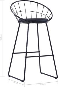 vidaXL Krzesła barowe, 2 szt., czarne, sztuczna skóra 7