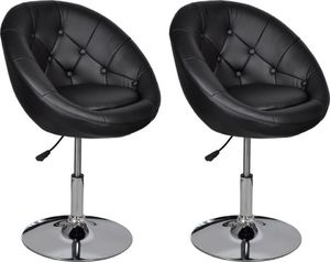 vidaXL Krzesła barowe, 2 szt., czarne, sztuczna skóra 2