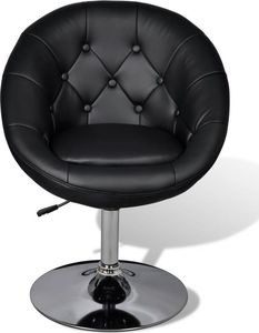 vidaXL Krzesła barowe, 2 szt., czarne, sztuczna skóra 6