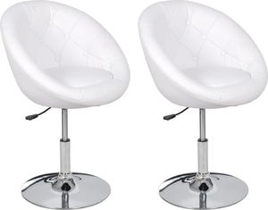 vidaXL Krzesła barowe, 2 szt., białe, sztuczna skóra 2