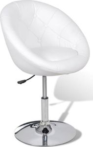 vidaXL Krzesła barowe, 2 szt., białe, sztuczna skóra 6