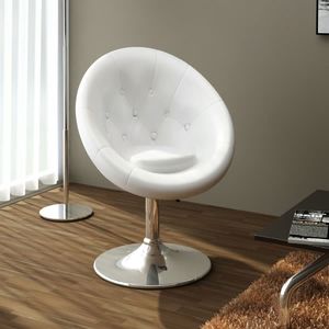 vidaXL Krzesło barowe, białe, sztuczna skóra 1