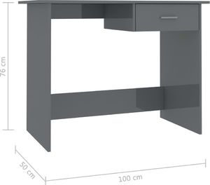 Biurko vidaXL 800557 Szare 100 cm x 50 cm 6