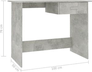 Biurko vidaXL 800553 Szare 100 cm x 50 cm 6
