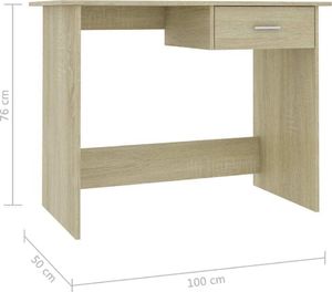 Biurko vidaXL 800552 Jasnobrązowe 100 cm x 50 cm 6