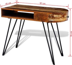 Biurko vidaXL 241641 Brązowe 90 cm x 45 cm 8