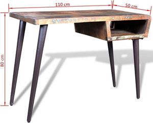 Biurko vidaXL 241138 Brązowe 110 cm x 50 cm 8