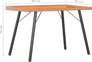Biurko vidaXL 20272 Brązowe 90 cm x 50 cm 6