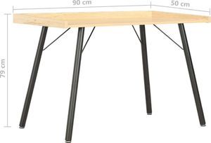 Biurko vidaXL 20271 Jasnobrązowe 90 cm x 50 cm 6