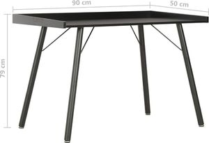 Biurko vidaXL 20270 Czarne 90 cm x 50 cm 6