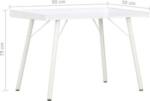 Biurko vidaXL 20269 Białe 90 cm x 50 cm 6