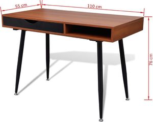 Biurko vidaXL 20086 Brązowe 110 cm x 55 cm 7