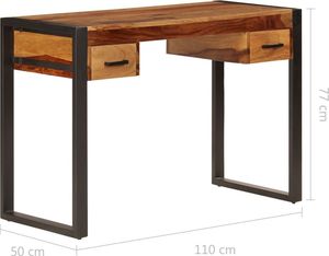 Biurko vidaXL 247401 Brązowe 110 cm x 50 cm 8