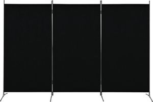 vidaXL Parawan 3-panelowy, czarny, 260 x 180 cm 1