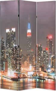 vidaXL Składany parawan, 120 x 170 cm, wzór Nowy Jork nocą 1