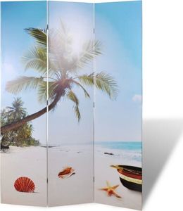 vidaXL Składany parawan, 120x170 cm, motyw plaży 1