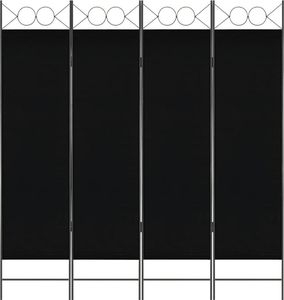 vidaXL Parawan 4-panelowy, czarny, 160 x 180 cm 1
