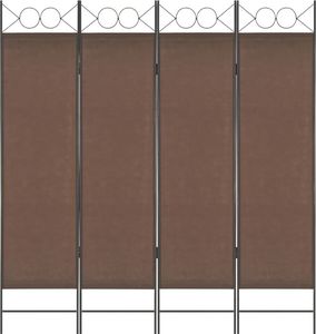 vidaXL Parawan 4-panelowy, brązowy, 160 x 180 cm 1