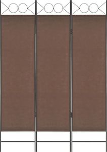 vidaXL Parawan 3-panelowy, brązowy, 120 x 180 cm 1