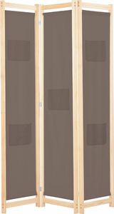 vidaXL Parawan 3-panelowy, brązowy, 120x170x4 cm, tkanina 1