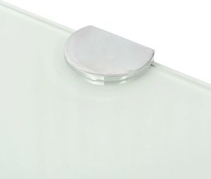 vidaXL Półka narożna z chromowanymi wspornikami, biała, 35x35 cm 4