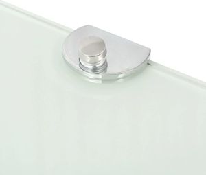 vidaXL Półka narożna z chromowanymi wspornikami, biała, 35x35 cm 5