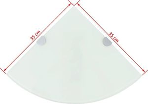 vidaXL Półka narożna z chromowanymi wspornikami, biała, 35x35 cm 6