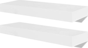 vidaXL Półki ścienne, 4 szt., białe, 40 cm 2