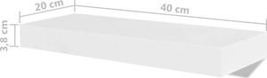vidaXL Półki ścienne, 4 szt., białe, 40 cm 5