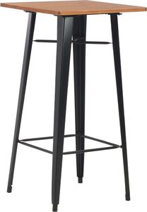 vidaXL Stolik barowy, czarny, 60x60x108 cm, lite drewno sosnowe i stal 1