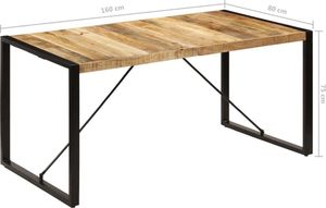 vidaXL Stół jadalniany, 160 x 80 x 75 cm, lite drewno mango 8
