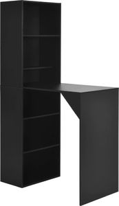vidaXL Stolik barowy z szafką, czarny, 115 x 59 x 200 cm 1