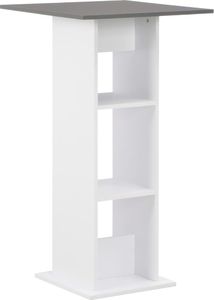 vidaXL Stolik barowy, biały, 60 x 60 x 110 cm 1