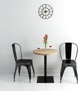 vidaXL Stolik bistro z MDF, stalowa podstawa, 60x75 cm, kolor dębu 2